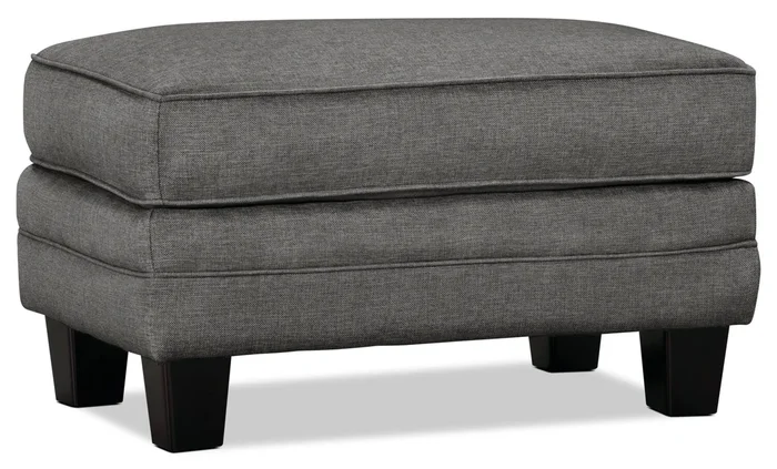 Made in Canada Tula 35″ Fabric Ottoman – Steel Grey | Pouf Tula de 35 po fabriqué au Canada en tissu – gris acier