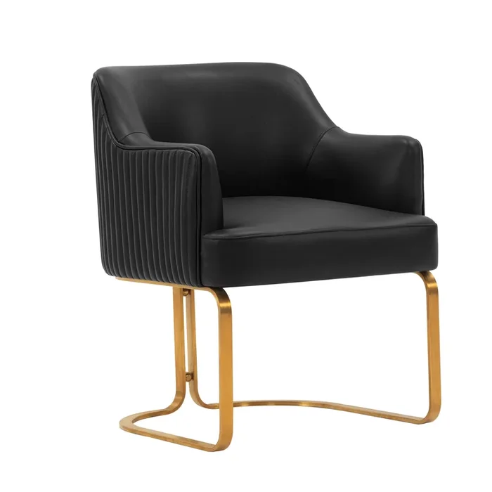 Manhattan Comfort Modern Edra Leatherette Dining – Black|Chaise de salle à manger moderne Eda de Manhattan Comfort en similicuir – noire
