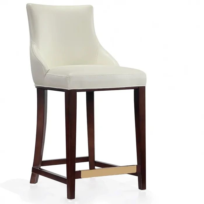 Manhattan Comfort Modern Shubert Leatherette Counter Height Barstool – Ivory|Tabouret bar moderne Shubert de Manhattan Comfort de hauteur comptoir en similicuir – ivoire