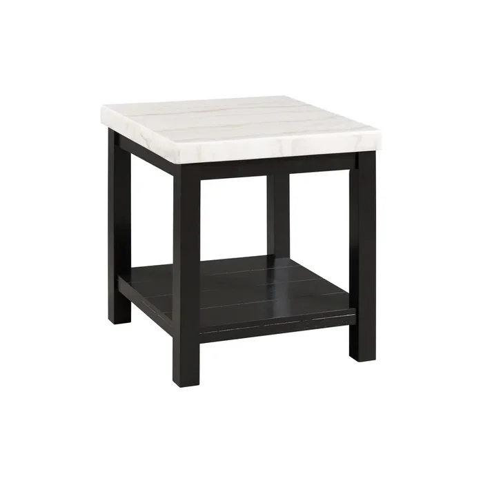 Marcello White Marble Square End Table