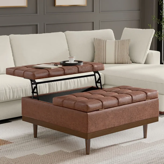 Mariah – Upholstered Lift Top Table Storage Ottoman