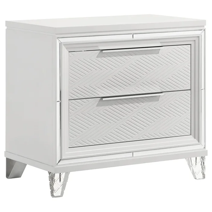 Marmore – 2-Drawer Nightstand Bedside Table – White