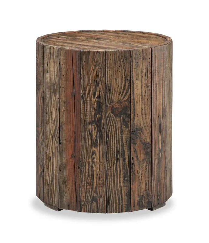 Martel 34″ Rustic Round End Table – Rustic Pine | Table de bout ronde rustique Martel de 34 po – pin rustique