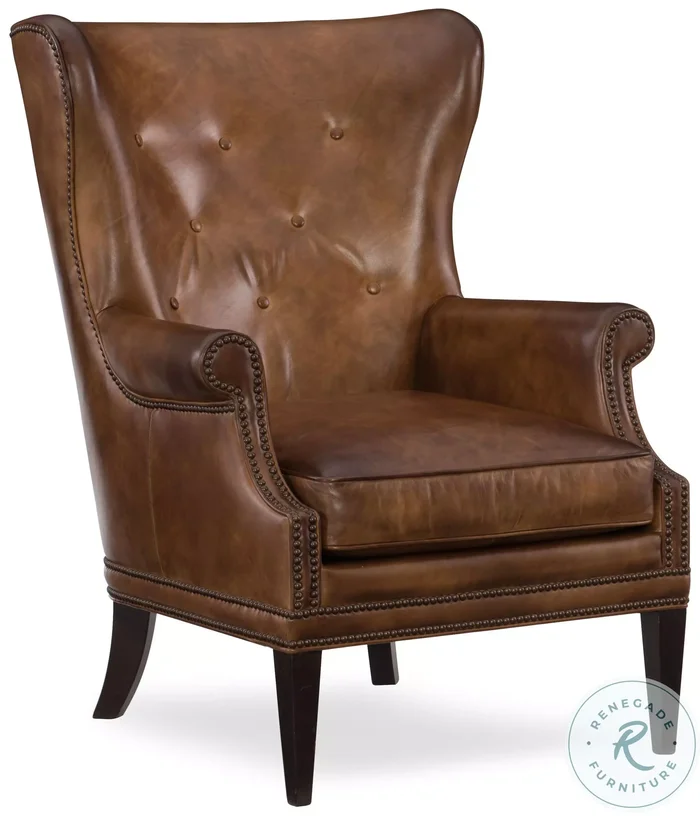 Maya Natchez Brown Wing Club Chair