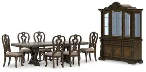Maylee Dining Table With 6 Chairs and Buffet and Hutch