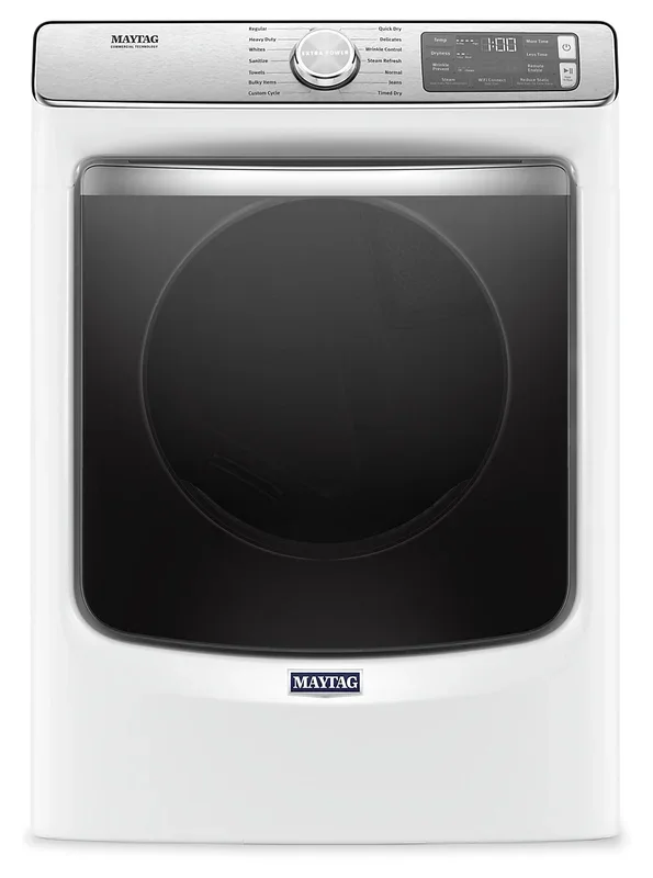 Maytag 7.3 Cu. Ft. Smart Gas Dryer with Steam – White – Stackable – MGD8630HW | Sécheuse à gaz intelligente à la vapeur Maytag de 7,3 pi³ – blanche – superposable – MGD8630HW