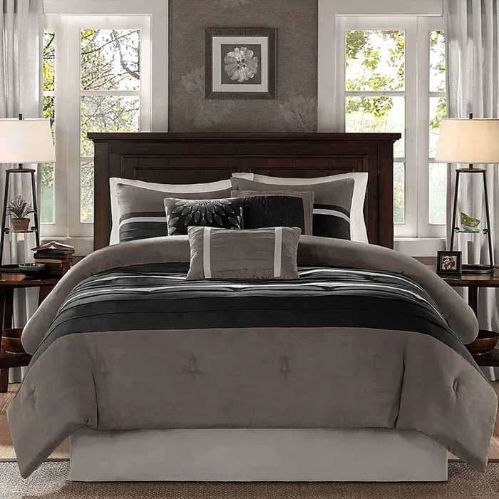 Metina Black 7 Pc California King Comforter Set