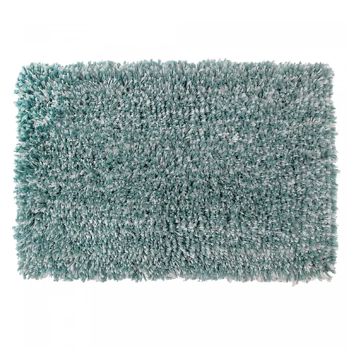 Microfibre Shaggy Bathmat Blue/White 20 x 32|Tapis de salle de bain bain en microfibre bleu et blanc à poil long 20 x 32