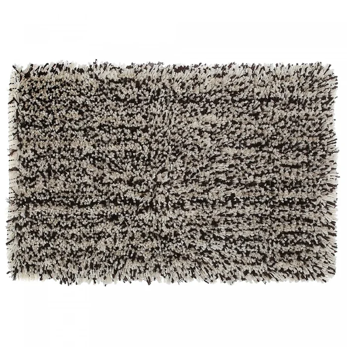 Microfibre Shaggy Bathmat Brown/Beige 20 x 32|Tapis de salle de bain bain en microfibre brun et beige à poil long 20 x 32