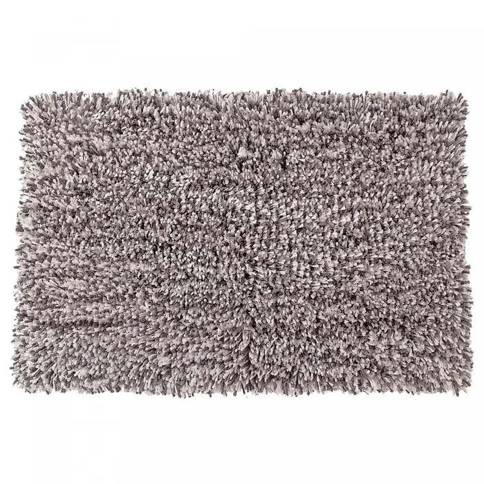 Microfibre Shaggy Bathmat Grey/White 20 x 32|Tapis de salle de bain bain en microfibre gris et blanc à poil long 20 x 32
