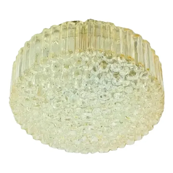 Mid-Century Amber Bubble Glass Flush Mount/Ceiling Light by Helena Tynell for Limburg, Germany, 1970s