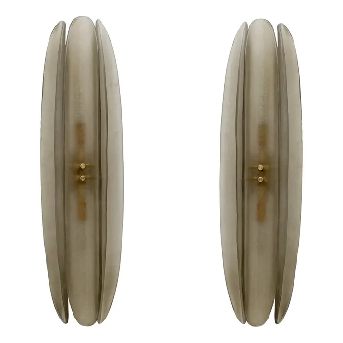Mid-Century Modern Smoke Murano Glass Sconces from Fontana Arte, Set of 2