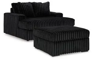Midnight-madness Oversized Chaise and Oversized Accent Ottoman