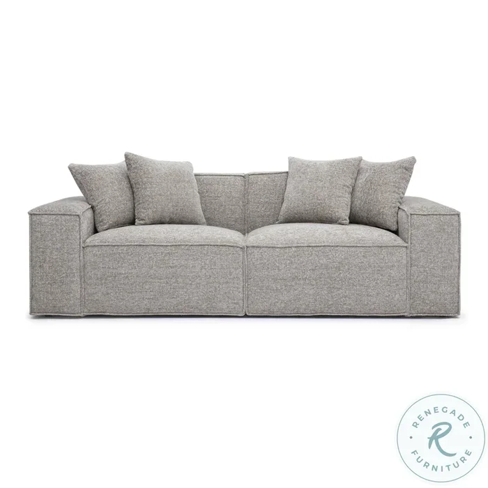 Mindy Taupe Chenille Basketweave 84″ Modular Loveseat