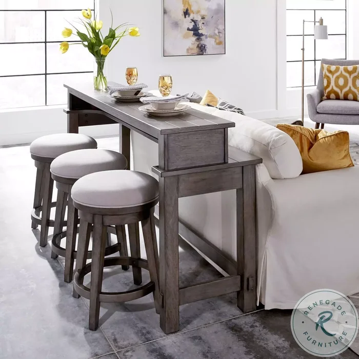 Modern Rustic Haven Dusty Charcoal Bar Table Set