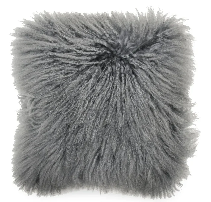 Mongolian 16″ Square Accent Pillow – Grey|Coussin décoratif carré Mongolian 16 po – gris|D2BKQX8B