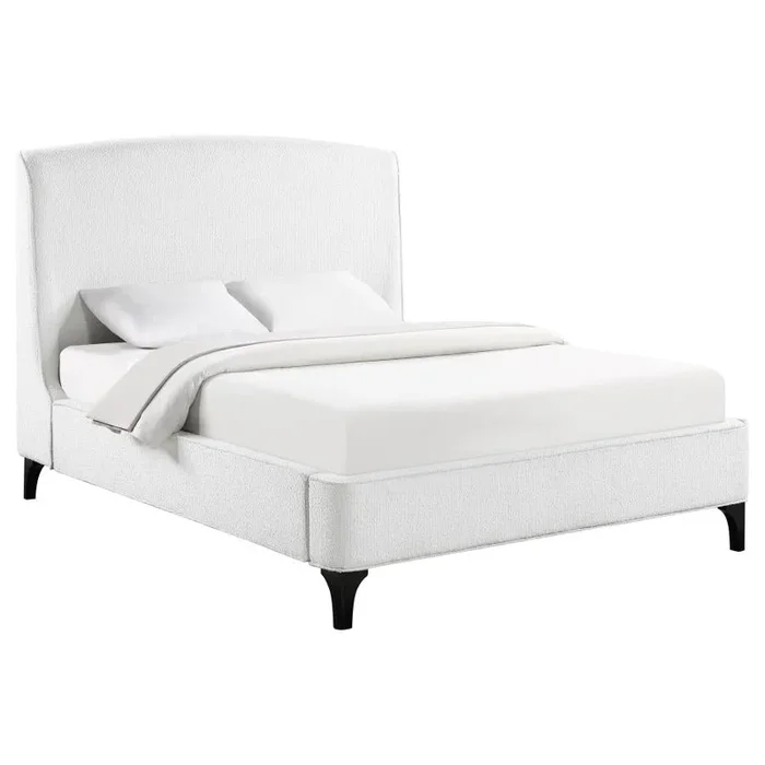 Mosby Wingback Upholstered Bed – White