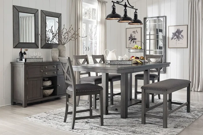 Myshanna Counter Height Dining Room Set w/ Bench