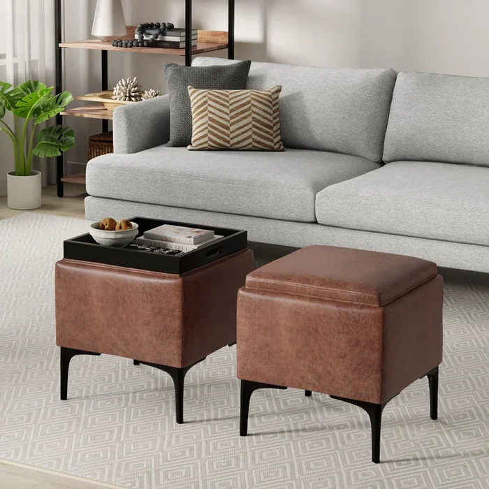 Natasha – Multifunctional Storage Ottoman With Tray