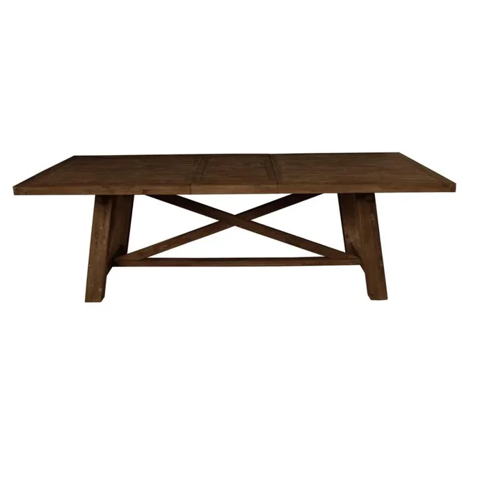 Newberry Rectangular Trestle Dining Table – Medium Brown