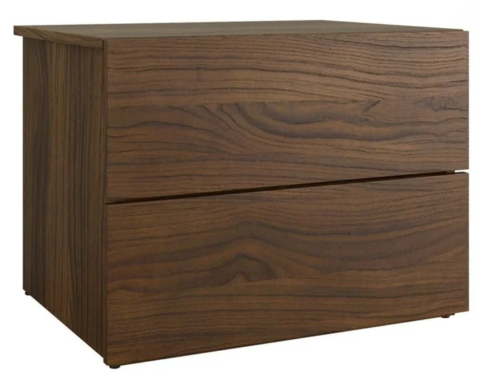 Nordika 2-Drawer Nightstand – Walnut | Table de nuit Nordika à 2 tiroirs – noyer | D08HZI47