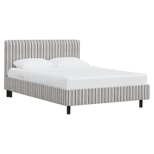 Novak Platform Bed, Coal Alcot Stripe