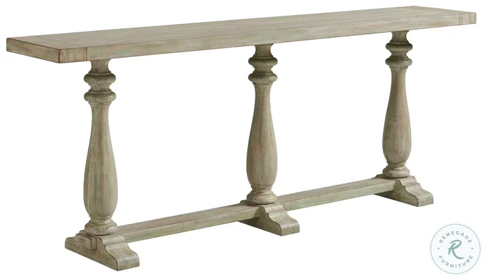Ocean Breeze Weathered Sage Green River Oaks Console Table