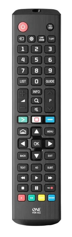 One for All Replacement LG TV Remote – URC4811 | Télécommande de remplacement pour téléviseur LG de One For All – URC4811 | URC4811R