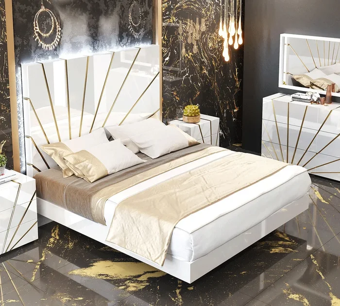 Oro White Bed