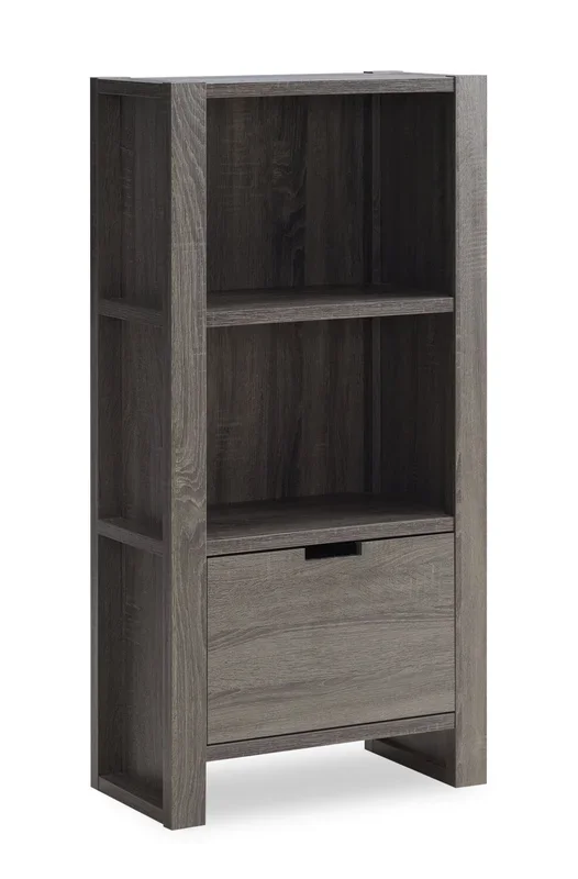 Oscar Owen 22.5″ 2-Shelf Bookcase with File Drawer – Grey|Bibliothèque Oscar Owen de 22,5 po à deux tablettes avec tiroir classeur – grise