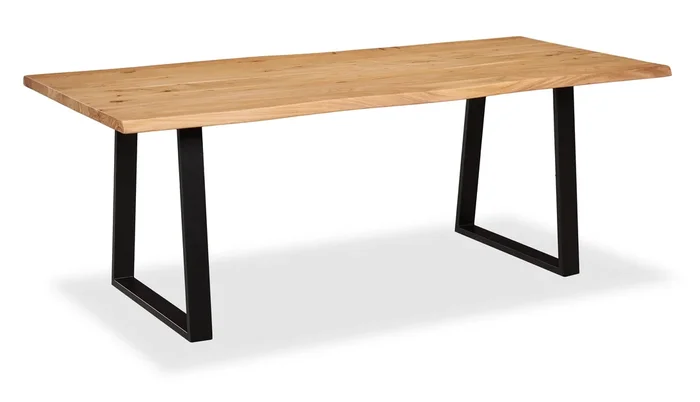 Oskar Dining Table, Acacia Wood & Metal, 79″W – Natural & Black | Table de salle à manger Oskar de 79 po (L) en acacia et métal – naturelle et noire