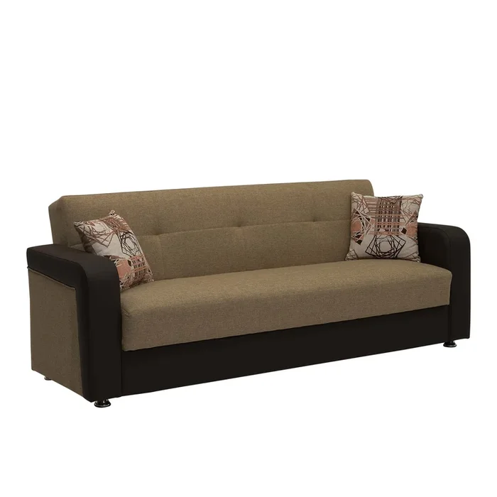 Ottomanson Harmony Collection Upholstered Convertible Sofabed with Storage