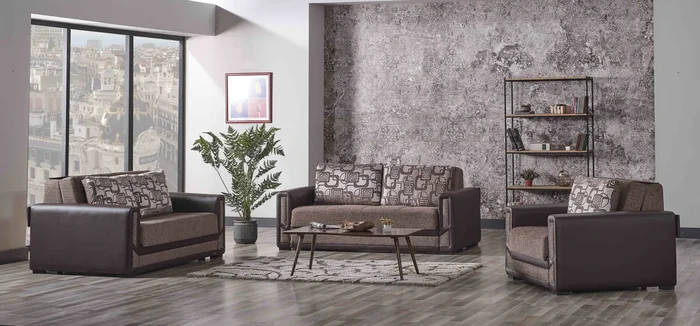 Ottomanson Mondomax Collection Upholstered Convertible Sofabed with Storage