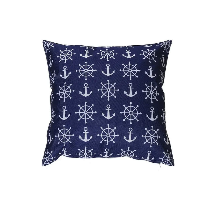 Outdoor Waterproof Cushion Blue Anchor – Set of 2 Cushions|Coussin résistant à l’eau pour l’extérieur orné d’ancres bleues – ensemble de 2