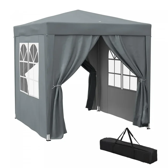 Outsunny 6.6’x6.6′ Pop Up Canopy Tent For Outdoor, Garden, Patio, Grey