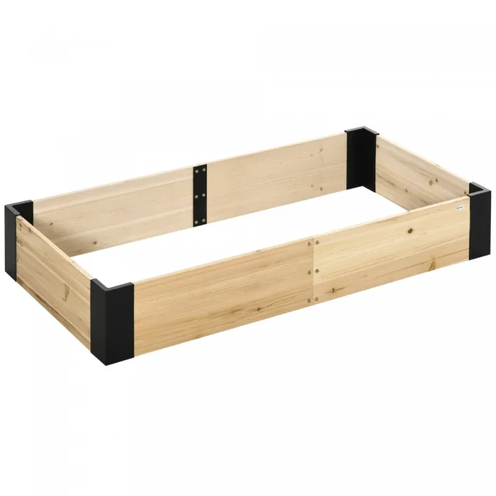 Outsunny 63″ X 32″ Raised Garden Bed With Metal Corner Bracket, Easy To Install Planter Box For Grow|Outsunny 63″ X 32″ Jardiniere Surelevee Avec Support D’angle En Metal, Facile A Installer