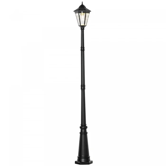 Outsunny 92″ Solar Lamp Post Light, Aluminum Outdoor Street Lamp, Black|Outsunny Lampe Solaire De 8′, Lampadaire D’exterieur En Aluminium Etanche