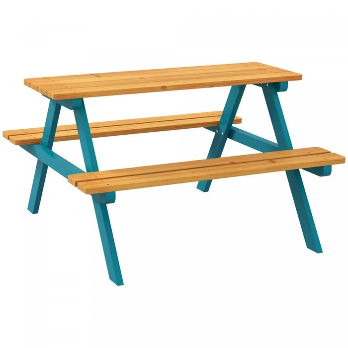Outsunny Kids Picnic Table, Wooden Kids Table And Chair Set Outdoor Activity For Girls Boys Gift Age|Outsunny Table De Pique-nique Pour Enfants, Ensemble Table Et Chaises En Bois Pour Enfants, Activite