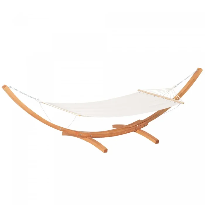 Outsunny Patio Hammock With Stand, Outdoor Arch Wooden Hammock Bed, Camping Hammock W/ Straps And Ho|Outsunny Hamac De Camping Arche Exterieure En Bois Hamac Lit Avec Support Avec Sangles Et Crochets,