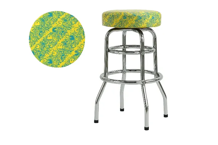 Pac-Man Yellow 30″ Swivel Stool
