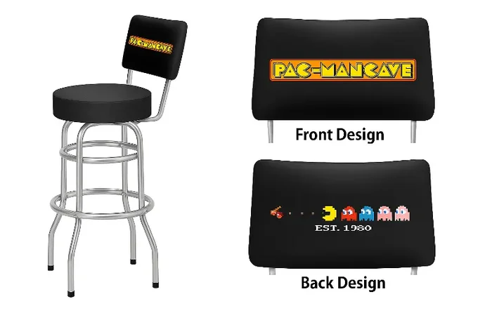 Pac-Mancave Black Back for Barstools