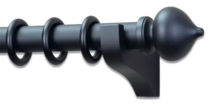 Painted Wood Drapery Hardware Set with Turnip Finial