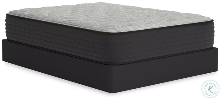 Palisades Firm Gray And Blue Twin Mattress with Foundation