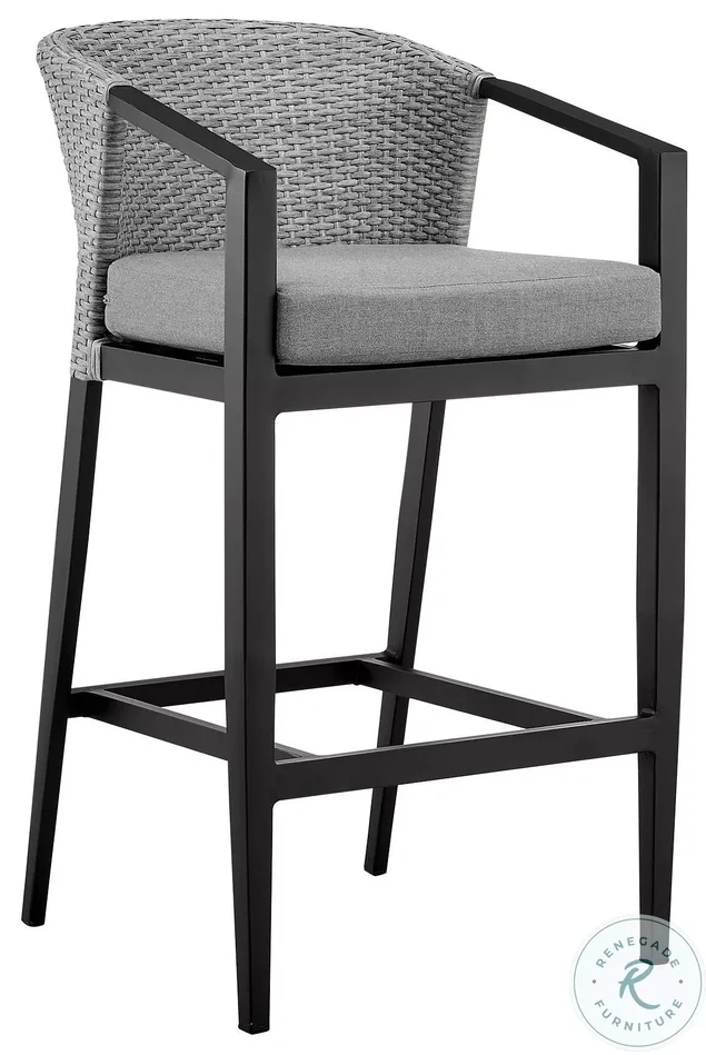 Palma Gray Outdoor Patio Counter Height Stool