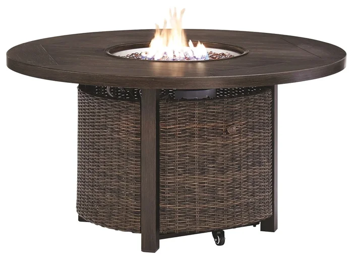 Paradise Trail – Round Fire Pit Table – Medium Brown