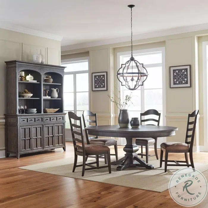 Paradise Valley Saddle Brown Extendable Dining Room Set