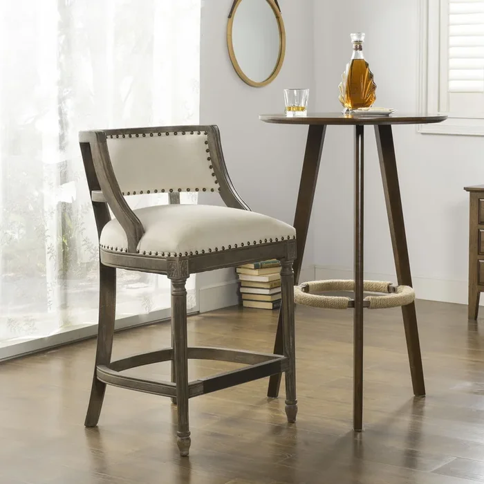 Paris – Farmhouse Counter Height Bar Stool With Backrest