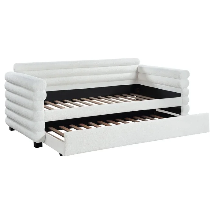 Patricia – Boucle Upholstered Day Bed With Trundle
