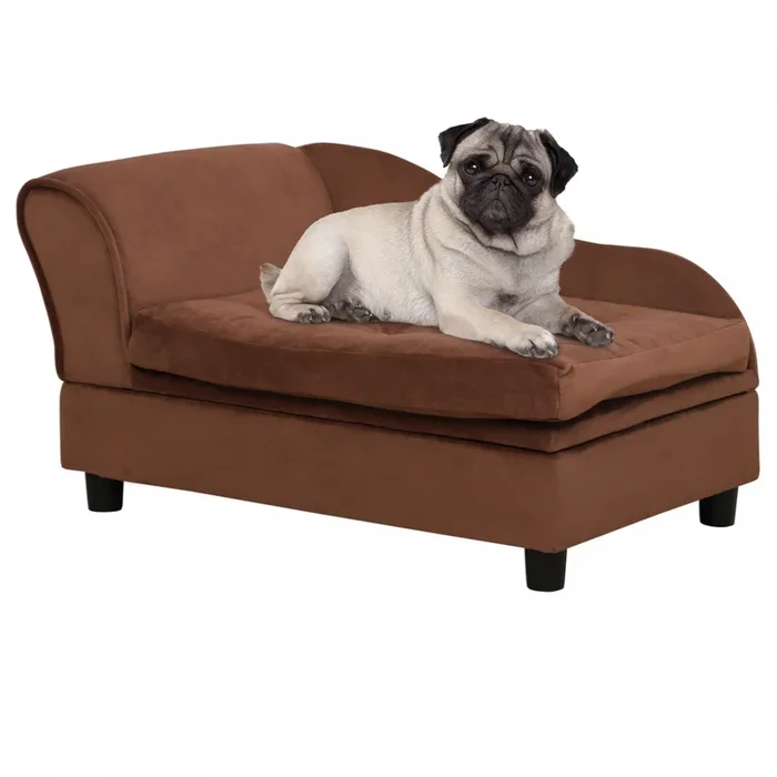 Pawhut Pet Sofa Dog Couch Chaise Lounge Pet Bed With Storage Function Small Sized Dog Various Cat Sp|Pawhut Canape Pour Animal De Compagnie, Canape Pour Chien, Lit Sureleve Pour Animal De Compagnie Ave