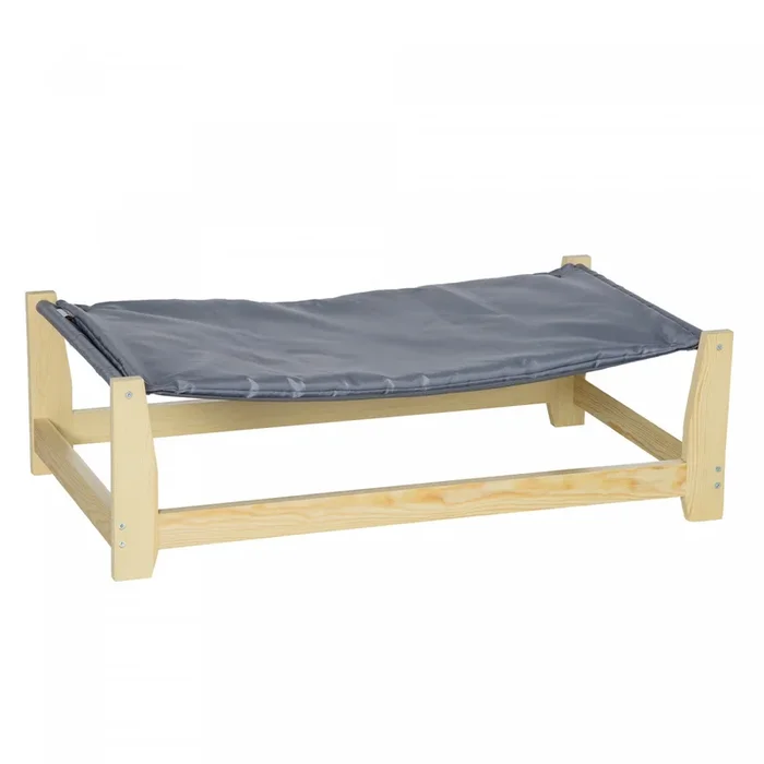Pawhut Raised Pet Bed Wooden Dog Cot With Cushion For Small Medium Sized Dogs Indoor Outdoor, 35.5″ |Pawhut Lit Sureleve En Bois Avec Coussin Pour Petits Chiens De Taille Moyenne, Interieur-exterieur,